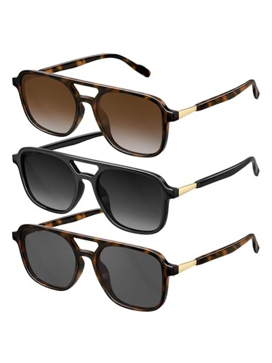 Accessories - Retro Aviator Sunglasses for Women Men Polarized Trendy Vintage 70s Rectangle